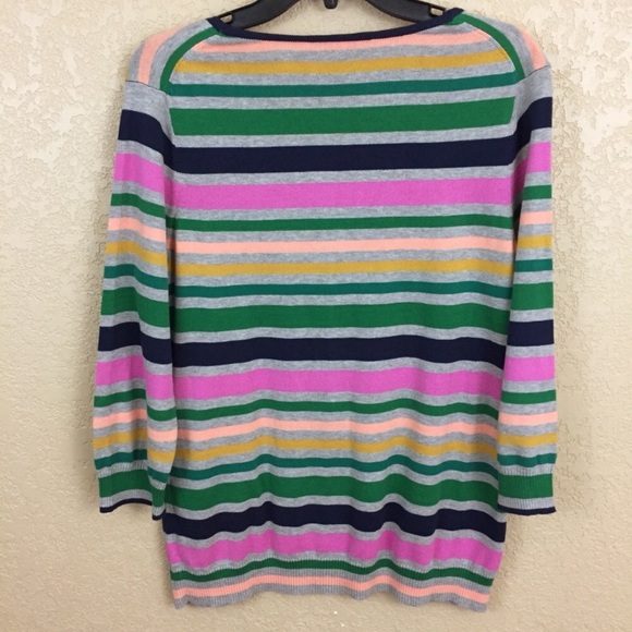 SALE
 Liz Claiborne Striped Color Zip CardiganE45/2 - Picture 3 of 6